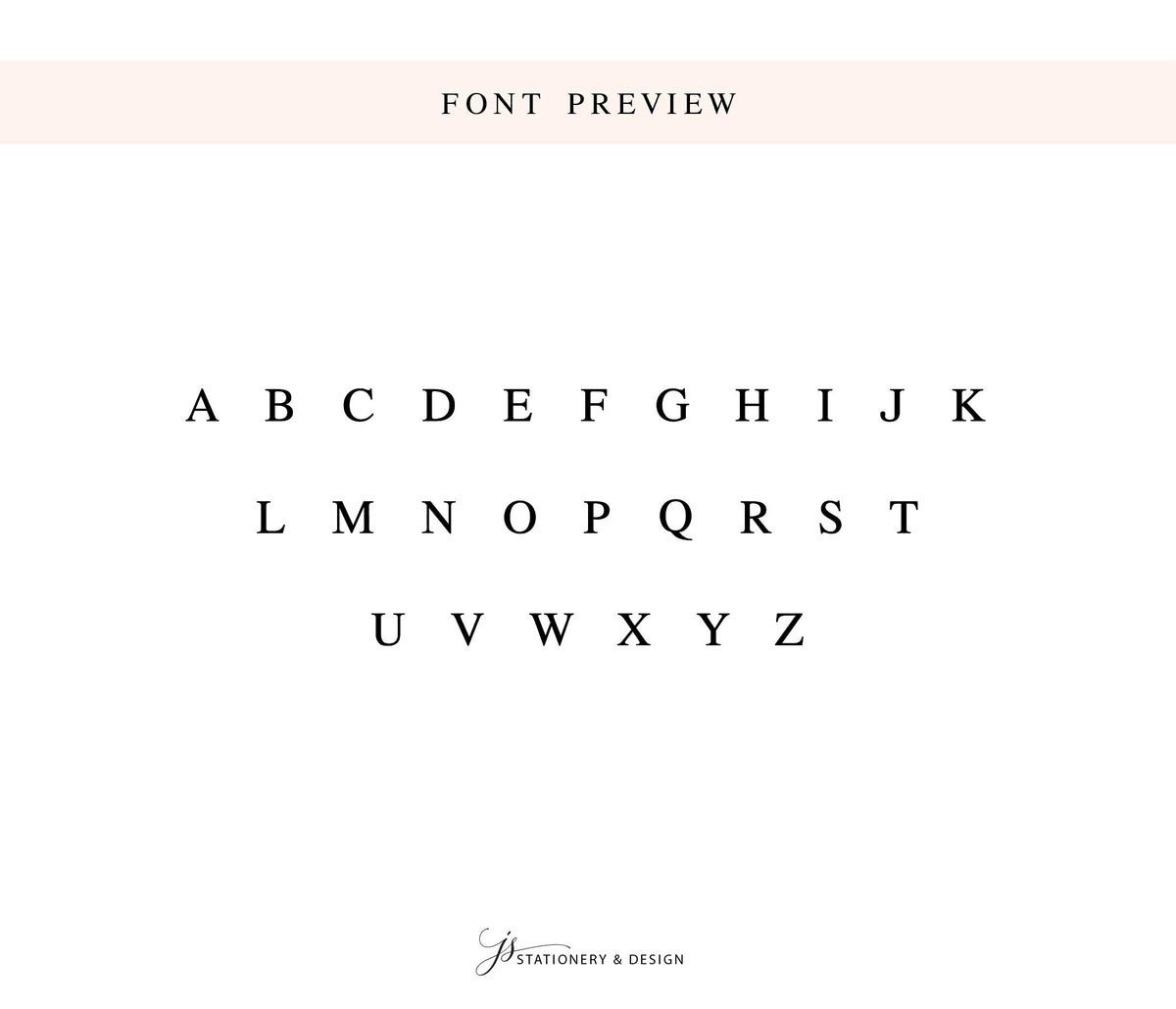 a font preview of the alphabet, with each letter in a different font size and style.