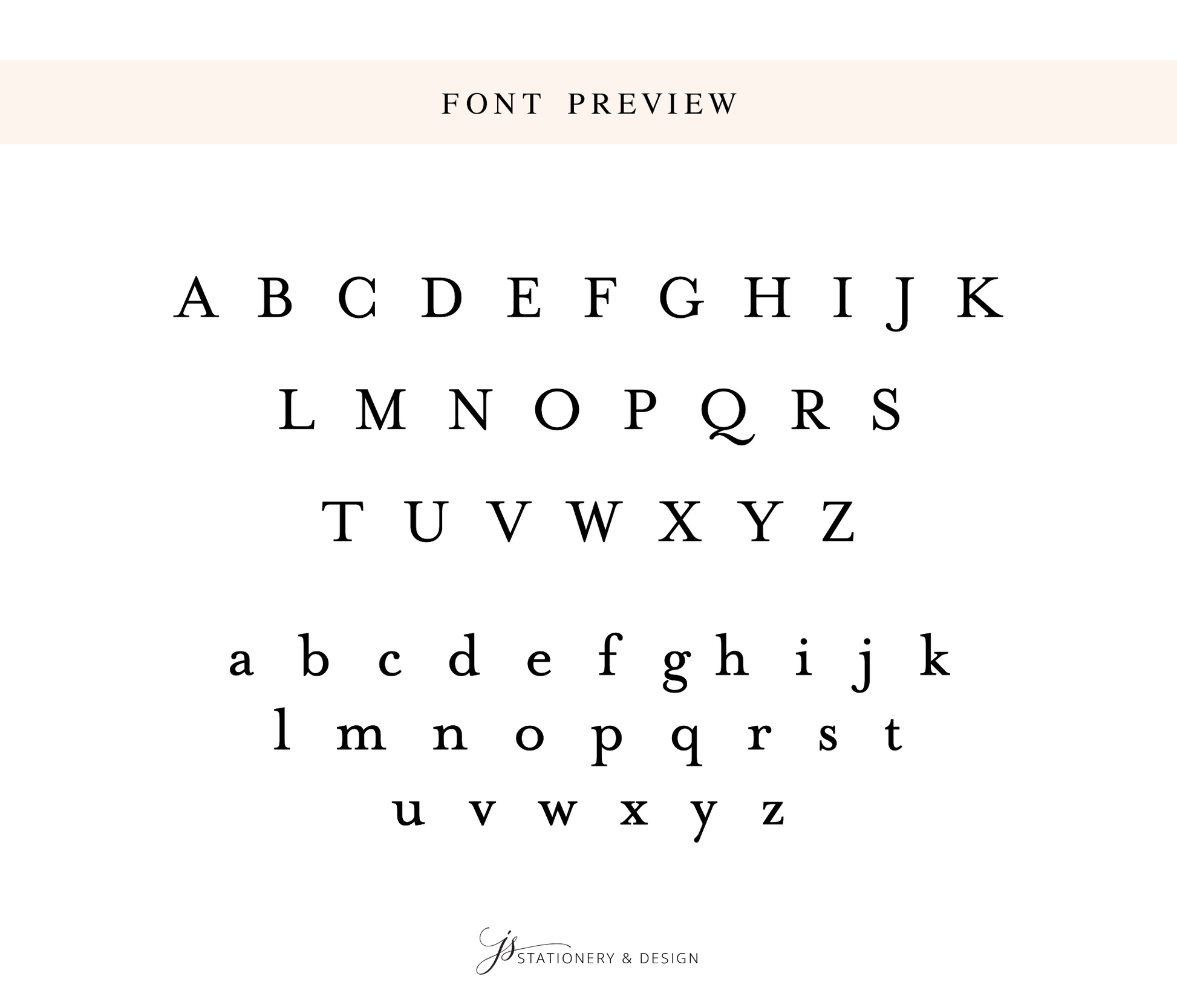 a font preview featuring the alphabet in various sizes and styles, including uppercase and lowercase letters, as well as some decorative elements.