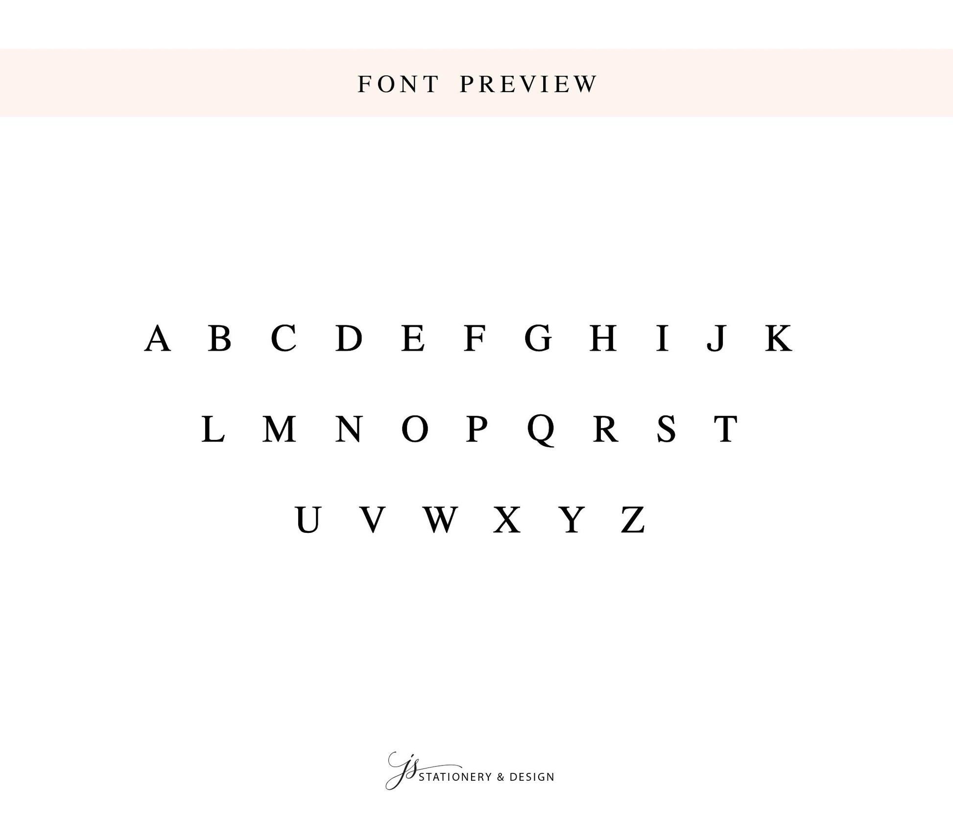 a font preview that displays the alphabet in a sans-serif font, with each letter in a larger size than the others.