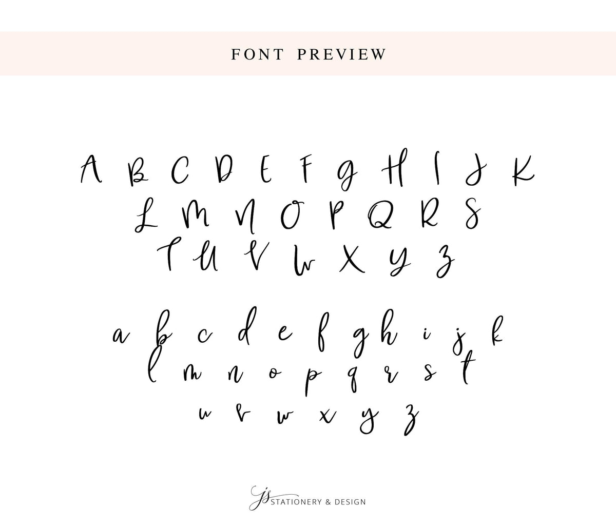The image is a font preview featuring a variety of cursive and print font styles.
