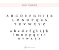 a font preview that displays the alphabet in a sans-serif font.
