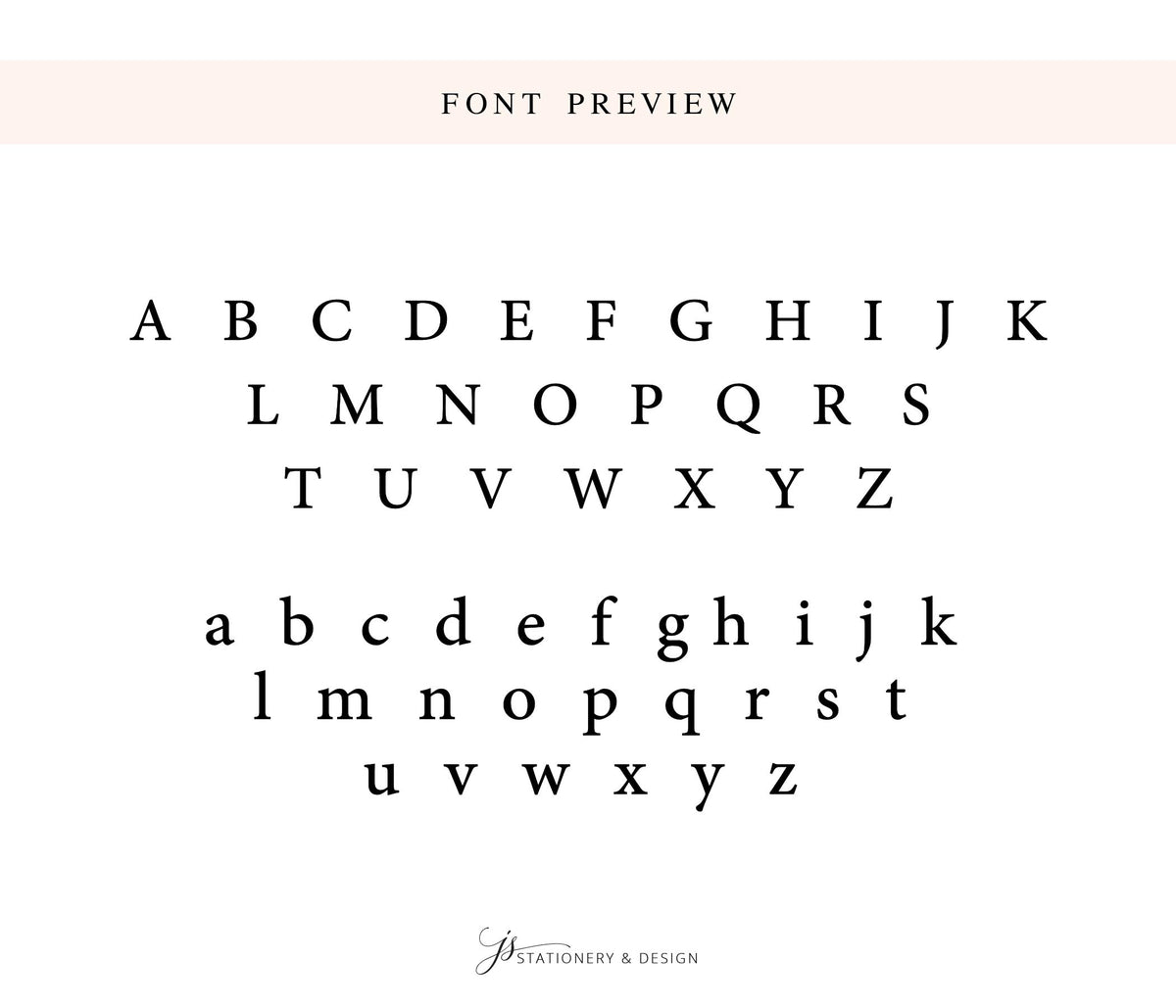 a font preview that displays the alphabet in a sans-serif font.