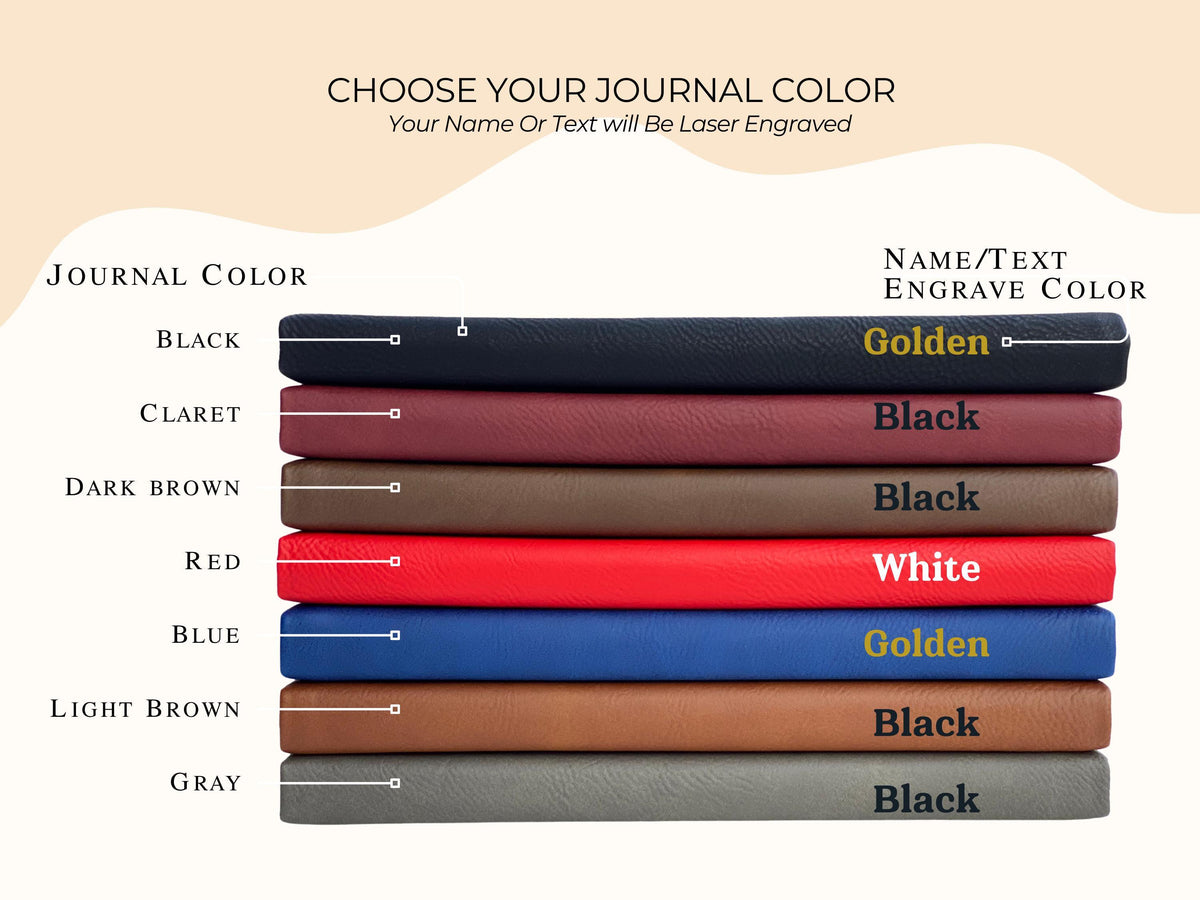 Vegan Leather Journal - Engraved Gift for Men or Women