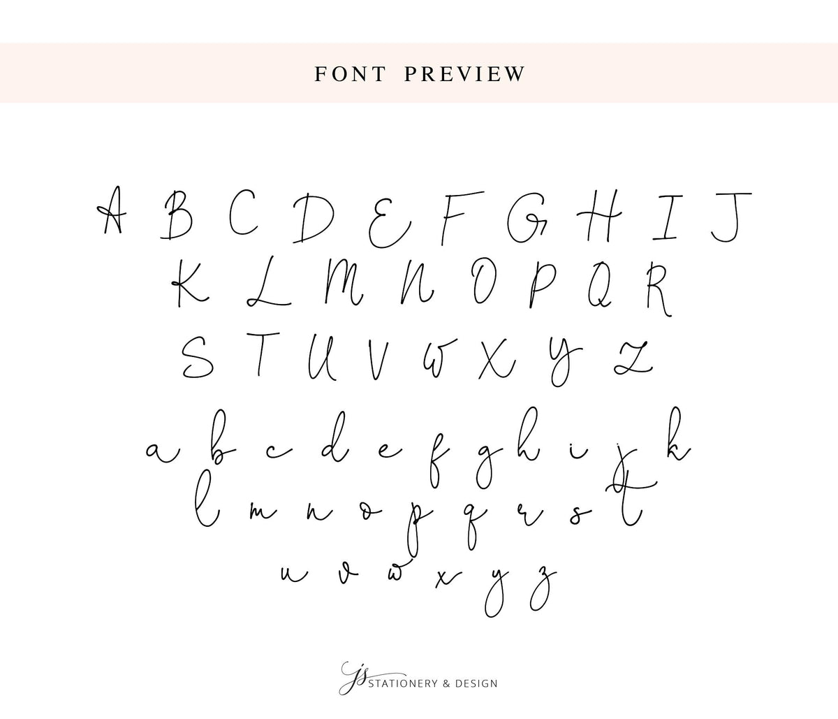 The image is a font preview featuring a variety of cursive and print fonts.