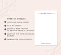 a set of details about a notebook, including the number of sheets, size, and paper type.