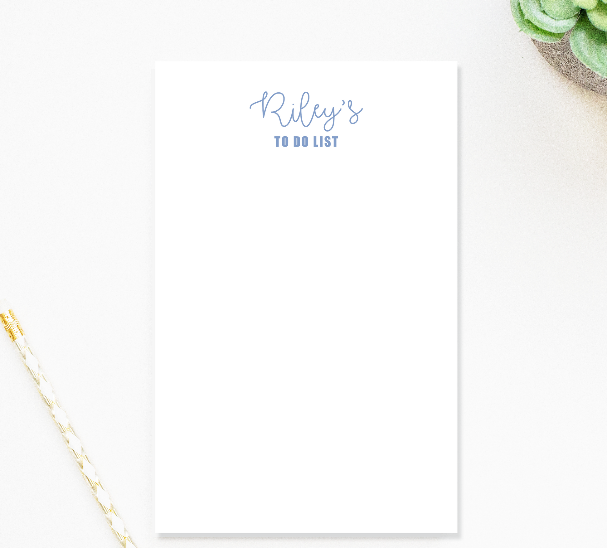 a blank white piece of paper with the text "Riley's to do list" written on it.
