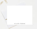 a blank white card with the name 