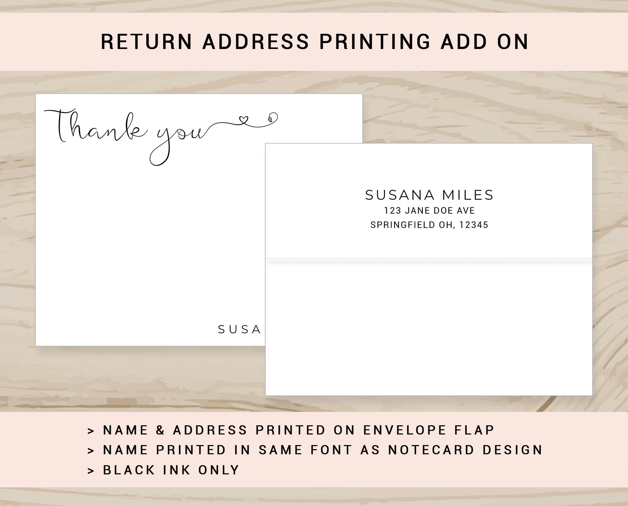 Personalized Thank You Card Wedding, Personalize Script Notecards with Envelopes, Bridal Shower Thank you Card, Custom Stationery Set