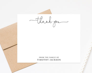 Thank You Family of Stationery, From the Family of Stationary, Thank You Condolence Card, Custom Thank You Card, Letter Writing Stationary