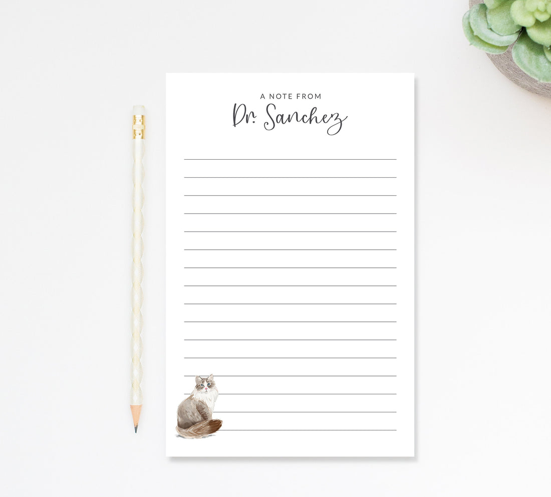 Cat Notepad Stationery, Personalized Notepad with Cat Notes, Custom Lined Notepads, Cat Lover Gift, Paper Gift, Cat To do List Notepads