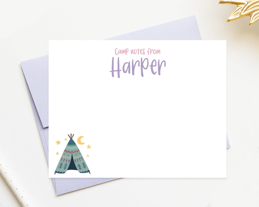 Personalized Camp Stationery for Girl, Camp Notes Camp Stationary, Summer Camp Note Card Set, Penpal Stationary, Custom Stationery Gift