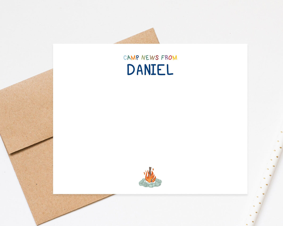 Personalized Camp Stationery For Kids, Summer Camp Stationary Set, Summer Note, Personalized Notes Stationary, Outdoors Stationery Cards,