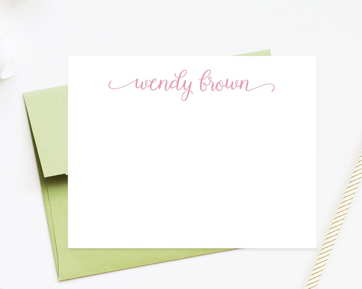 Personalized Script Notes, Calligraphy Stationary, Custom Thank you with Envelopes, Personalized Stationery Set, Personalized Birthday Gift