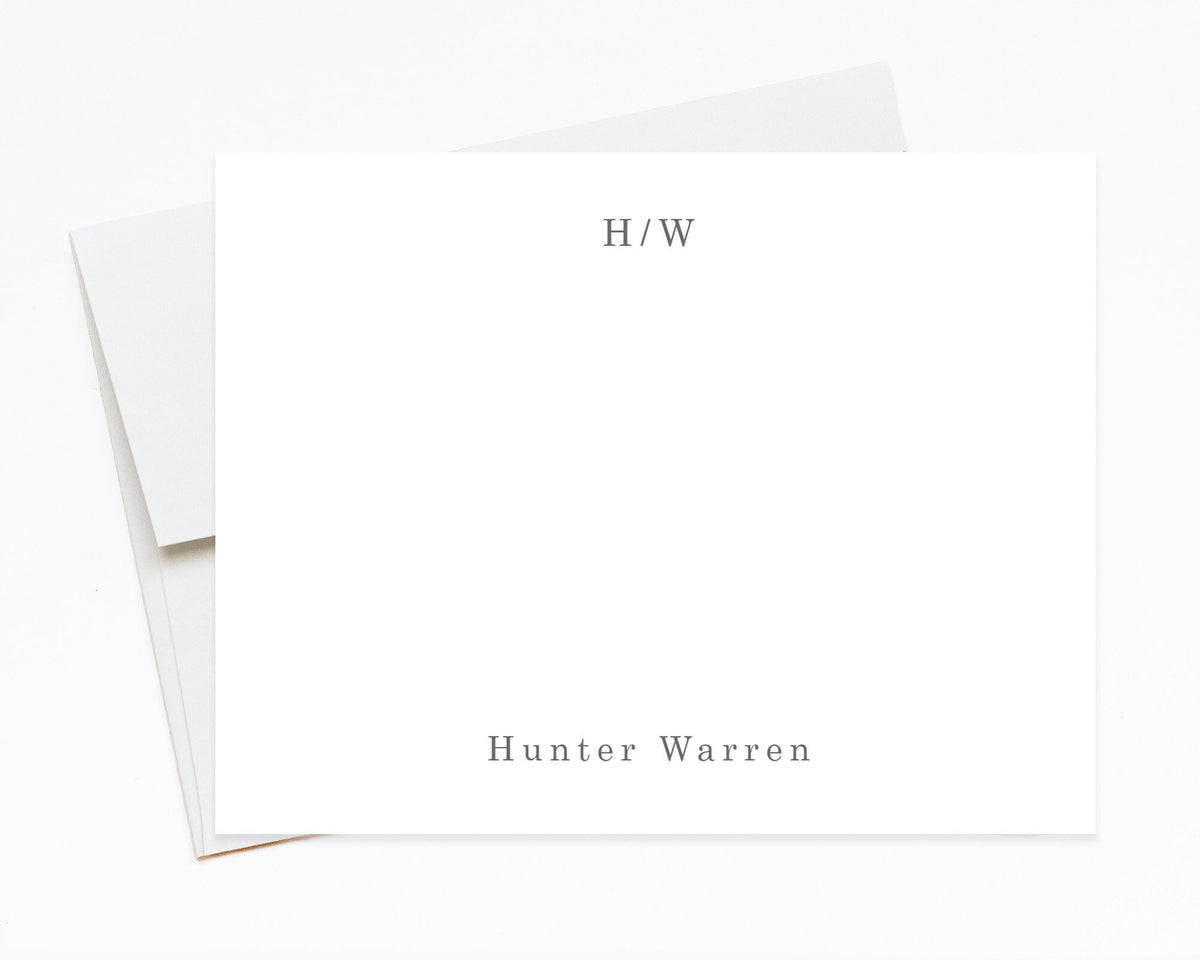 Monogram Stationery Cards Set For Letter Writing, Personalized Modern Stationery Note & Envelope Set Of Custom Stationary, Gifts For Family