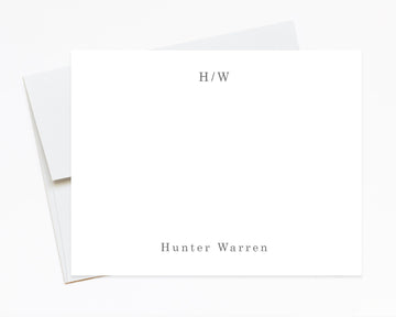 Monogram Stationery Cards Set For Letter Writing, Personalized Modern Stationery Note & Envelope Set Of Custom Stationary, Gifts For Family