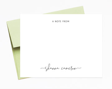Personalized Elegant Script Notecard Set for Her, Personalized Gifts Stationery, Custom Stationary Notes Set, Modern Calligraphy Stationary