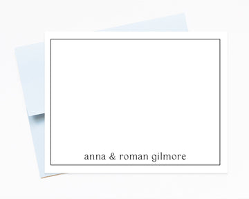 Modern Personalized Cards Set for Couples, Personalized Stationary Card Set and Envelopes, Anniversary Paper Gift, Personalized Notecard