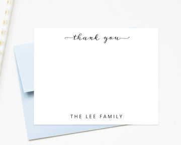 Personalized Stationery Thank You Note Cards, Stationary with Envelopes, Personalized Note Gift Set, Thankful Notecards, Family Stationary