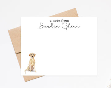 Personalized Yellow Labrador Retriever Stationary, Dog Lovers Notecard Gift Set, Simple Notecards Stationary, Classic Letter Writing