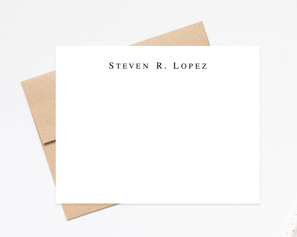 Personalized Minimal Stationary Note Card for Him Her, Simple Notecard, Business Stationery with Name, Custom Greeting Card Stationery Gift