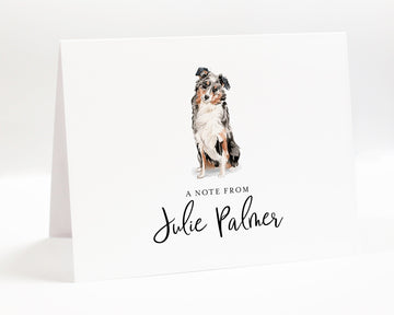 Personalized Folded Greeting Card for Dog Lovers Gift, A Note From Dog Stationary Notecard Set of 10, Folded Stationary Card And Envelopes