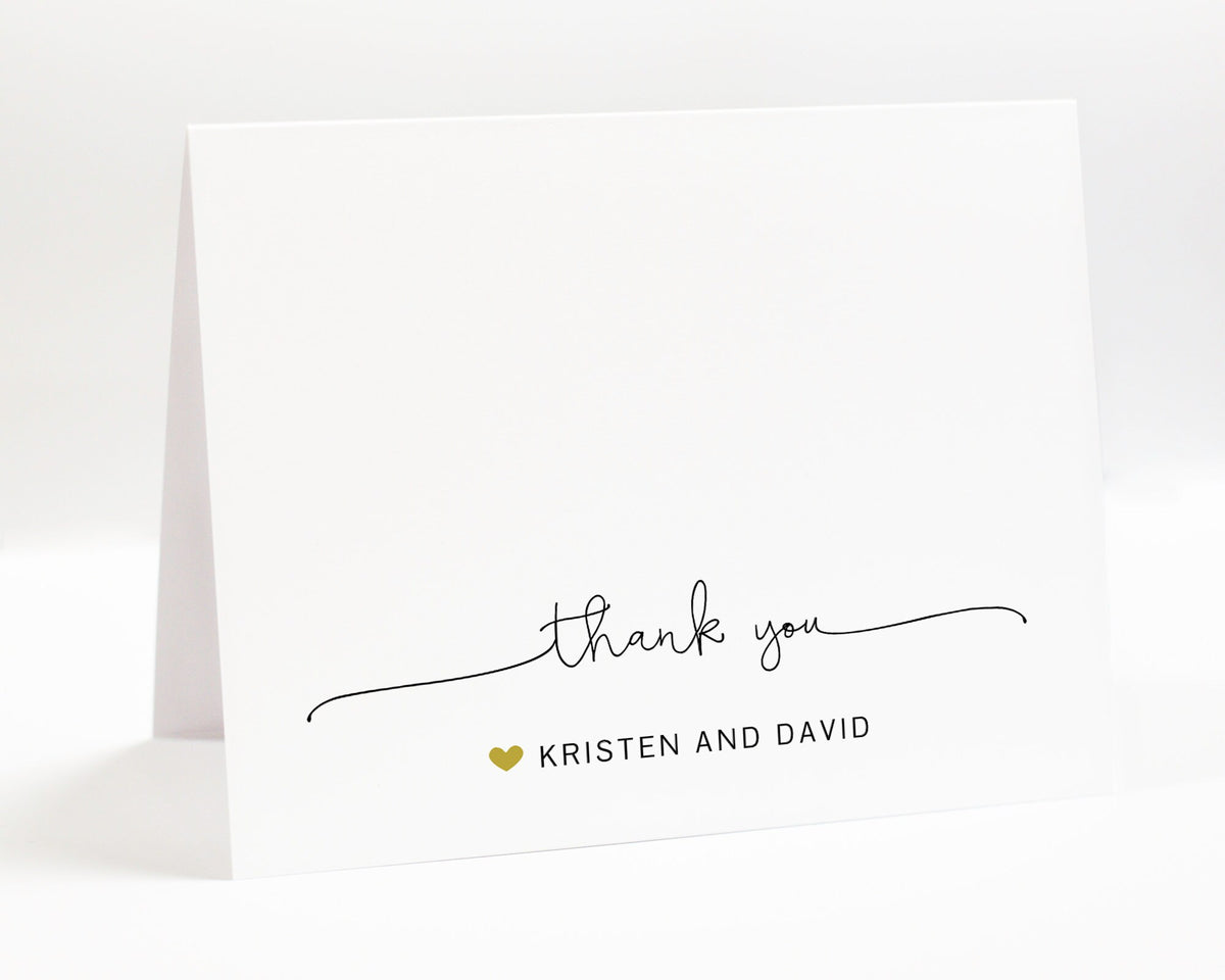 Personalized Folded Stationery for Couples Gift, Set of 10 Script Stationary Notecards, Custom Greeting Card, Stationary Anniversary Note