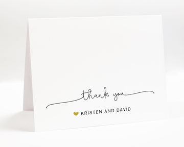 Personalized Folded Stationery for Couples Gift, Set of 10 Script Stationary Notecards, Custom Greeting Card, Stationary Anniversary Note