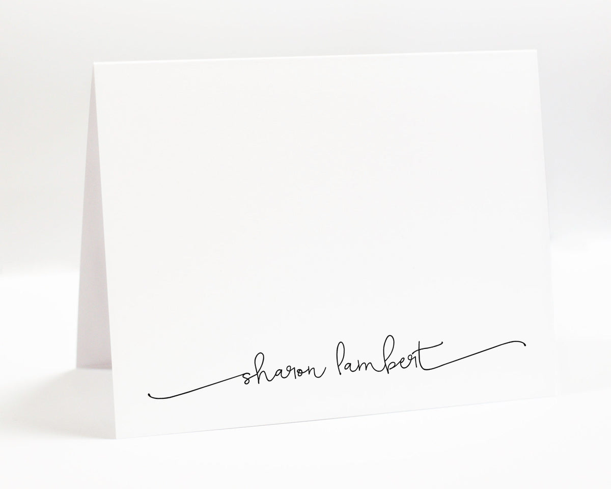 Personalized Stationery, Personalized Folded Greeting Notecards Set, Minimalist Greeting Cards, Set of 10 Folded Cards Stationary, Thank you