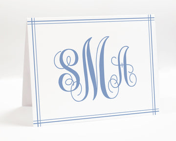 Monogram Stationary And Envelopes, Personalized Folded Thank You Stationery Card, Folded Stationery Notes, Set of 10 Thank you Gift Set