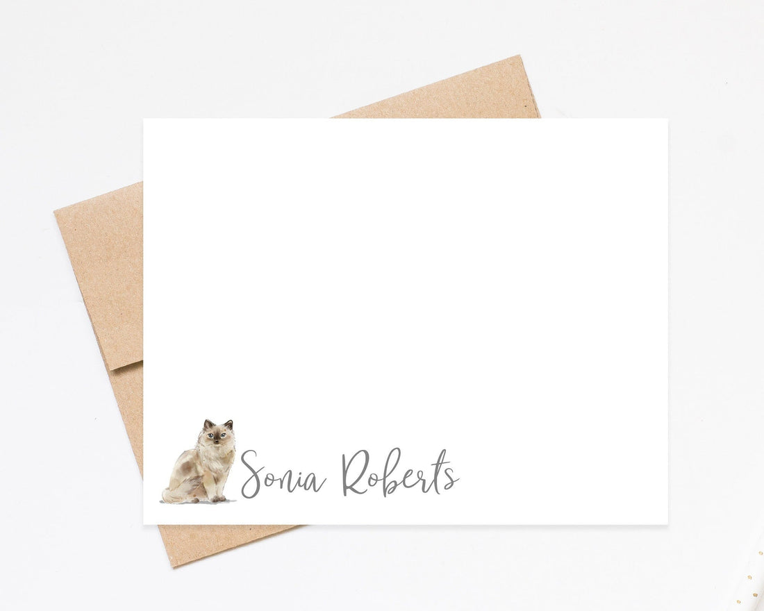 Personalized Cat Stationary, A Note From Custom Notecard Stationary, Teacher Stationery, Simple Stationery Cards, Cat Lovers Gift Set