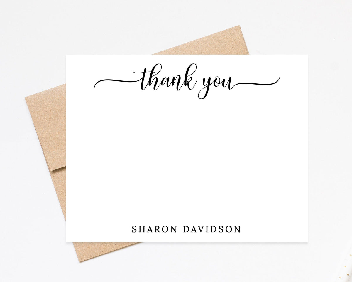 Personalized Thank You Stationery Gift Set for Letters, Stationary Cards with Envelopes, Personalized Stationary Notes, Thank You Note Cards