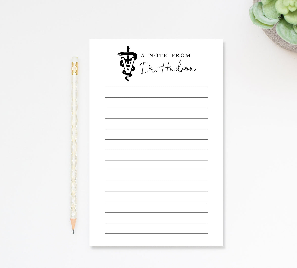 Personalized Veterinary Doctor Notepad, A note from Veterinarian Doctors Gift, Personalized Gift, Customized Vet Notepad Stationery Under 25