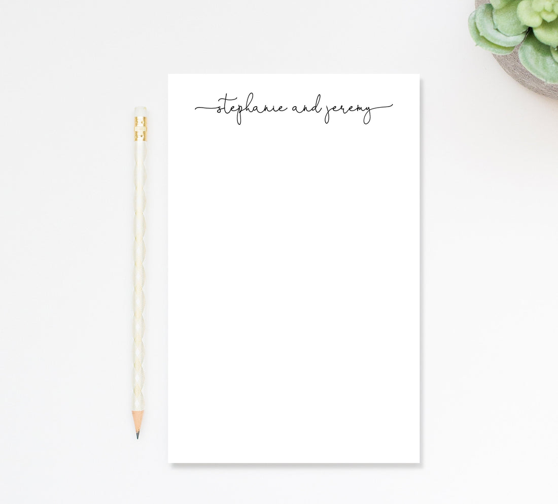 Personalized Script Notepads For Lists, Custom Note Pad for Quick Notes, Personalized Gifts for Her, Stationery Writing Pad To do List