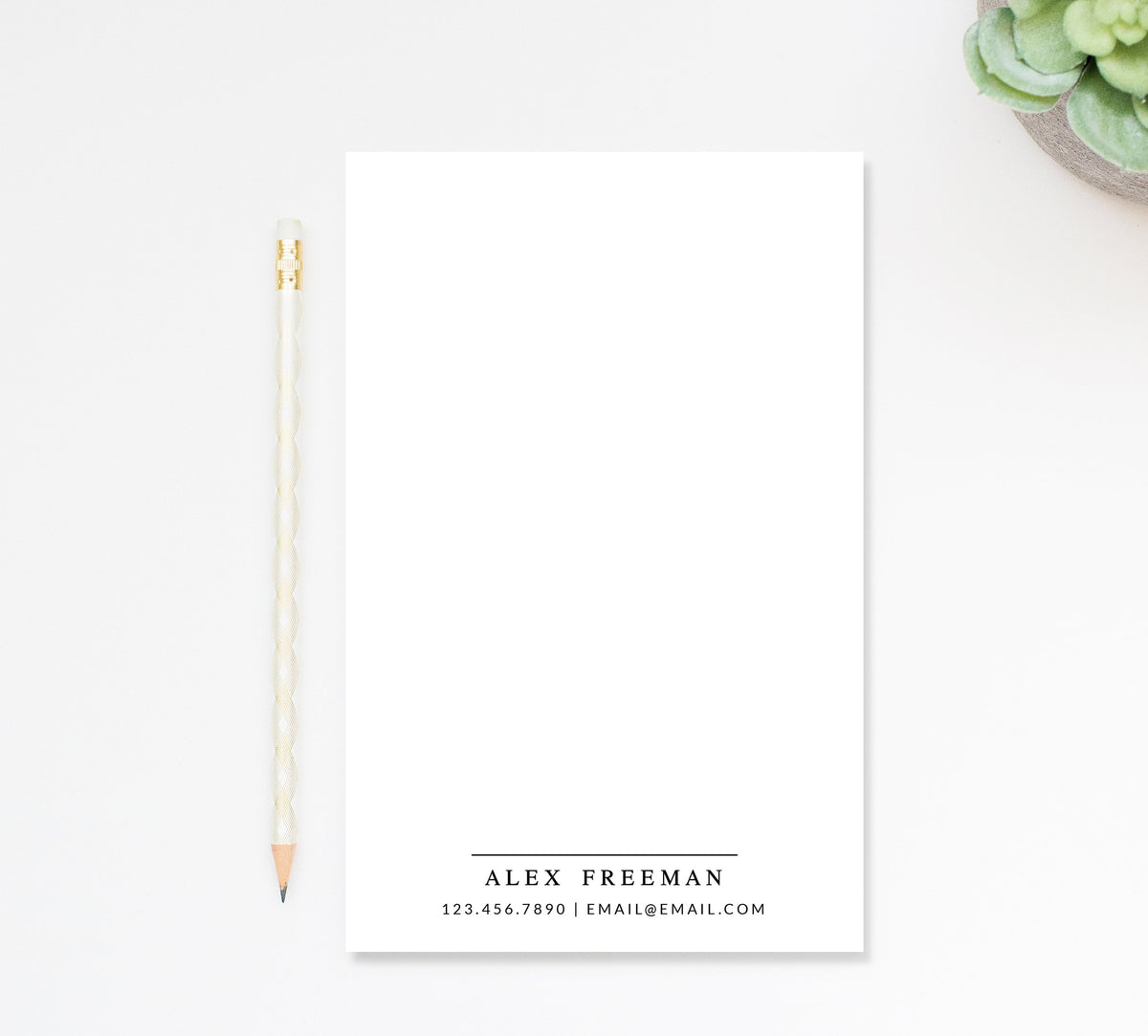 Personalized Notepad For Business, Simple Note Pad To Do List, Customized Jotter with Phone Number & Email Address, Personalized Stationery