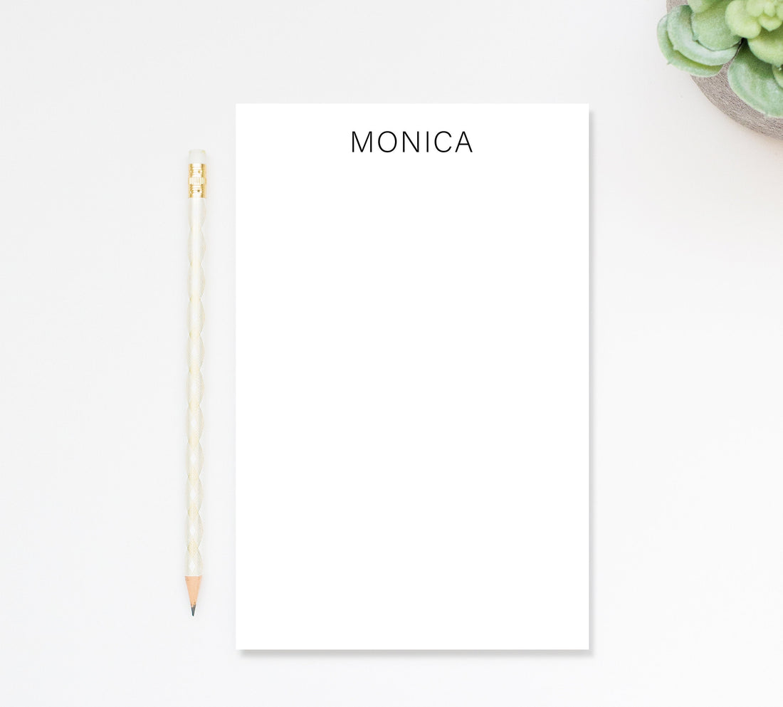 Personalized Modern Simple Caps Notepad, To Do List For Letters Grocery List, Custom Notepads with Name, Customized Stationary Gift