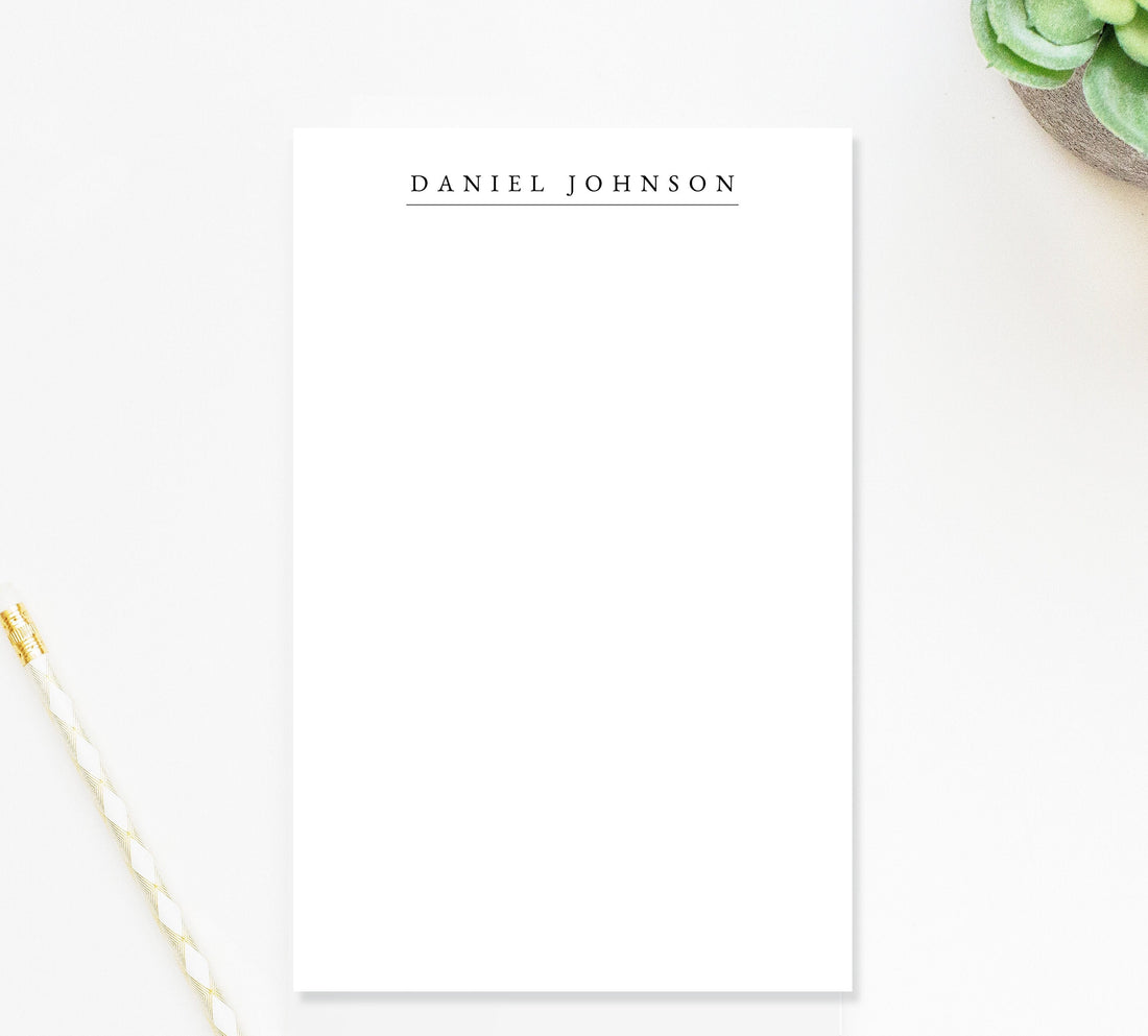 Modern Personalized Notepad, Personalized Notepad Gift for Writers, Minimal and Elegant Notepad, Customized Notepad Stationery Under 25
