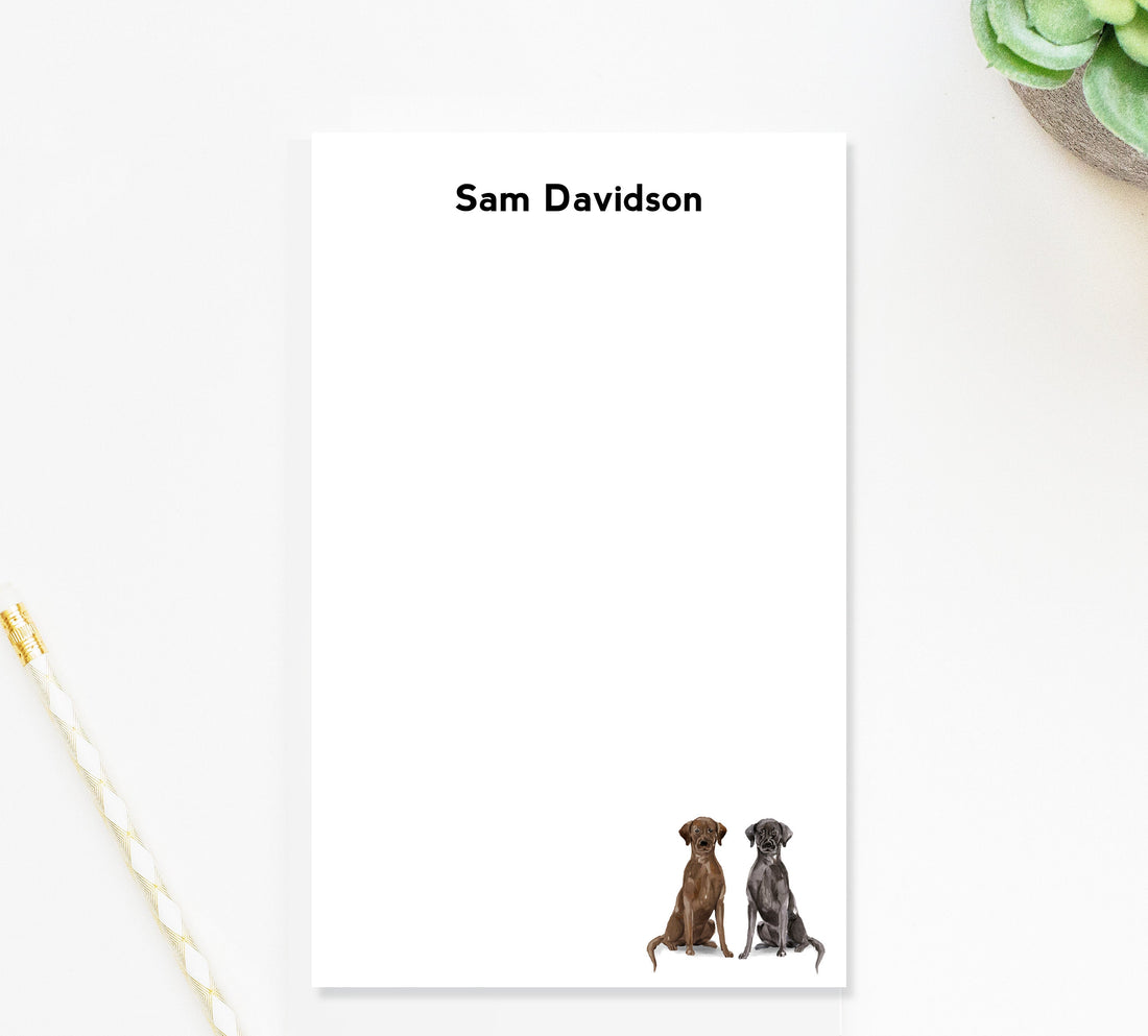 Personalized Gift for Him, 2 Dog Notepad Stationery for Dad, Notepad with Two Dog Stationary Pad, Custom Notepad Gift for Dog Lovers
