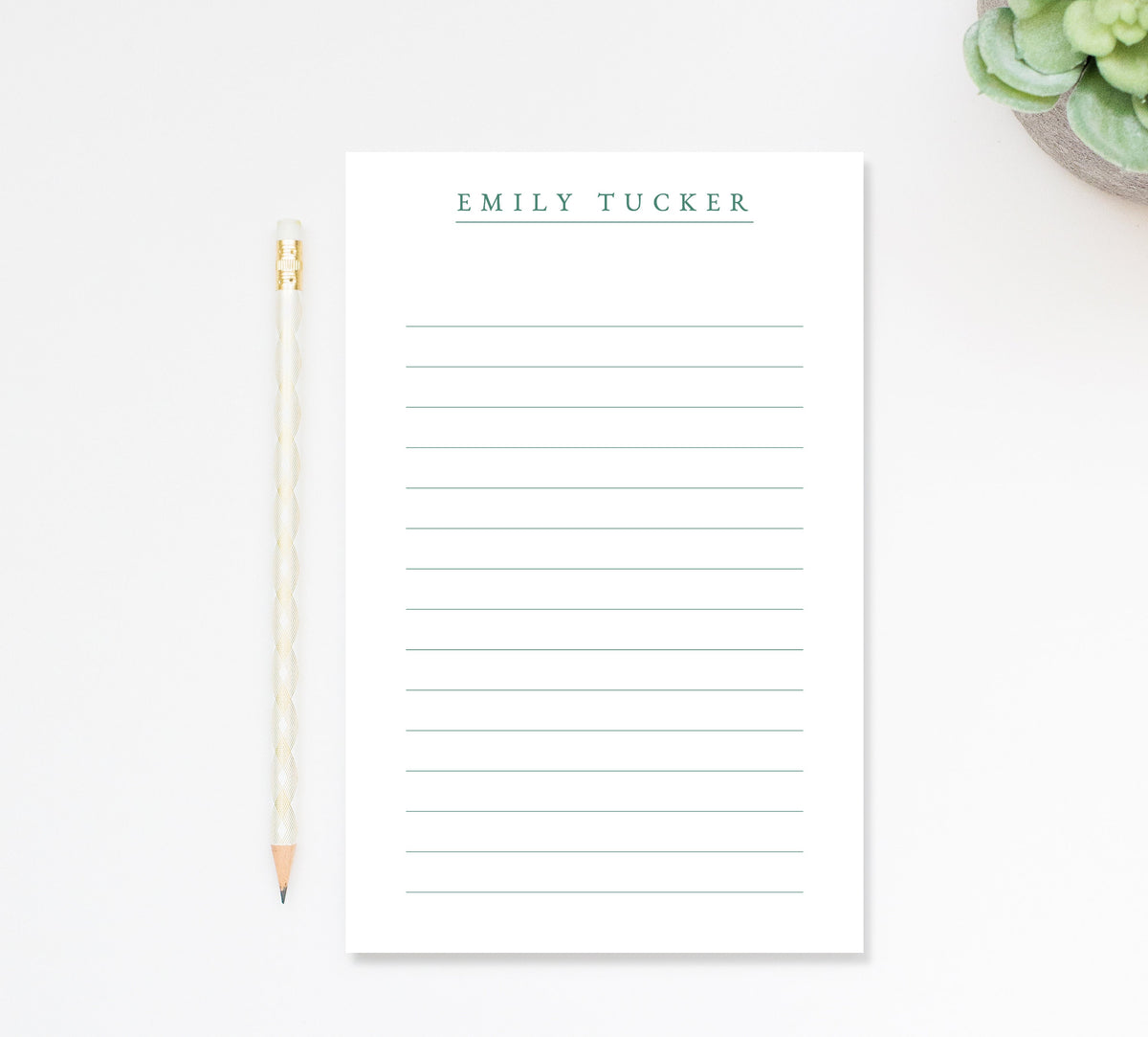 Modern Personalized Notepad, Personalized Notepad Gift for Writers, Minimal and Elegant Notepad, Customized Notepad Stationery Under 25