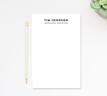Personalized Notepad for Business, Modern Simple To List For Work, Gift for Office Manager, Customized Notepads for Him Her Notepad