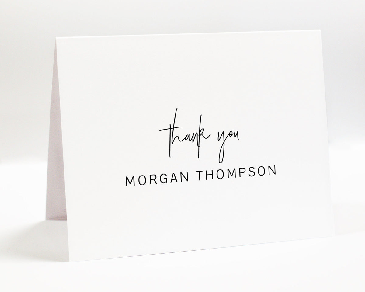 Personalized Thank You Card, Folded Card for Thank you Letter, Minimalist Thank You Note, Folded NoteCard for Family, Custom Stationary Gift