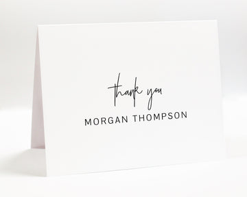Personalized Thank You Card, Folded Card for Thank you Letter, Minimalist Thank You Note, Folded NoteCard for Family, Custom Stationary Gift