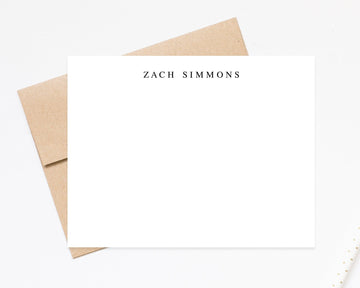 Personalized Stationery Note Cards, Modern Simple Stationary Flat Cards with Envelopes, Personalized Stationary