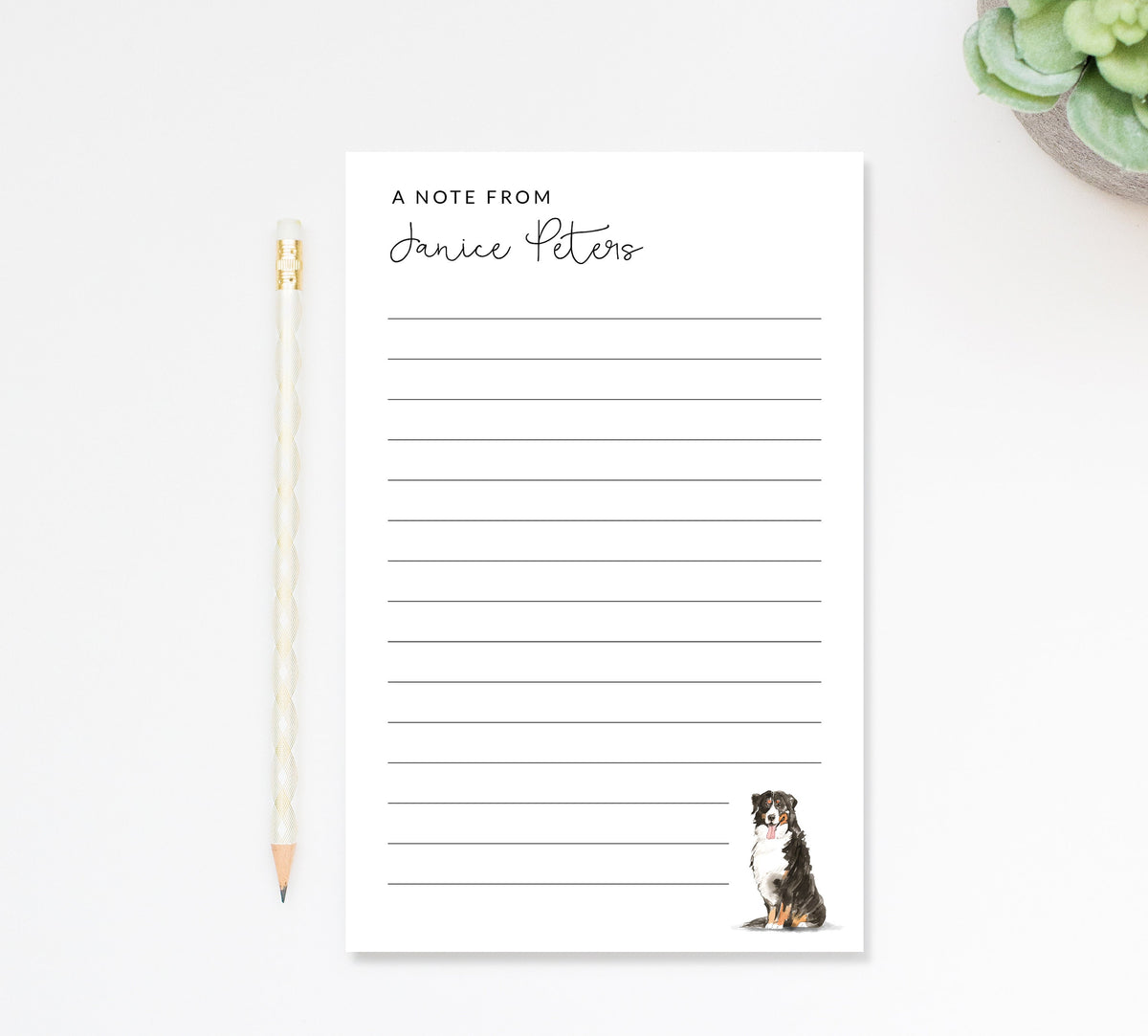 Personalized Dog Animal Notepad Stationery, A Note From Notepad with Dog, To Do List Notepad, Cute Paper Gift for Dog Lovers,