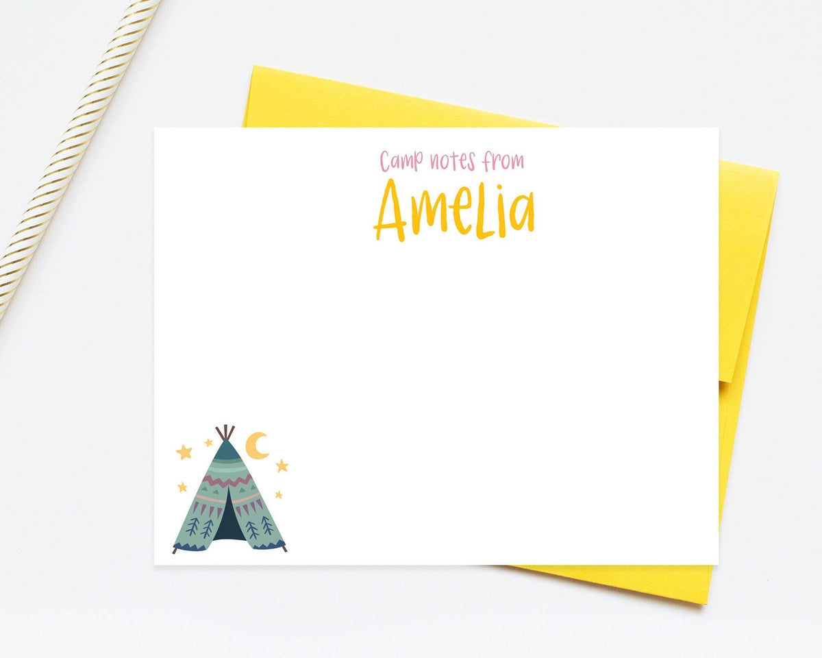 Personalized Camp Stationery for Girl, Camp Notes Camp Stationary, Summer Camp Note Card Set, Penpal Stationary, Custom Stationery Gift