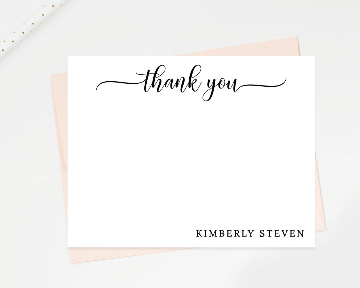 Thank You Personalized Stationery Gift Set, Stationary Flat Cards with Envelopes, Personalized Stationary Notes, Thank You Note Cards