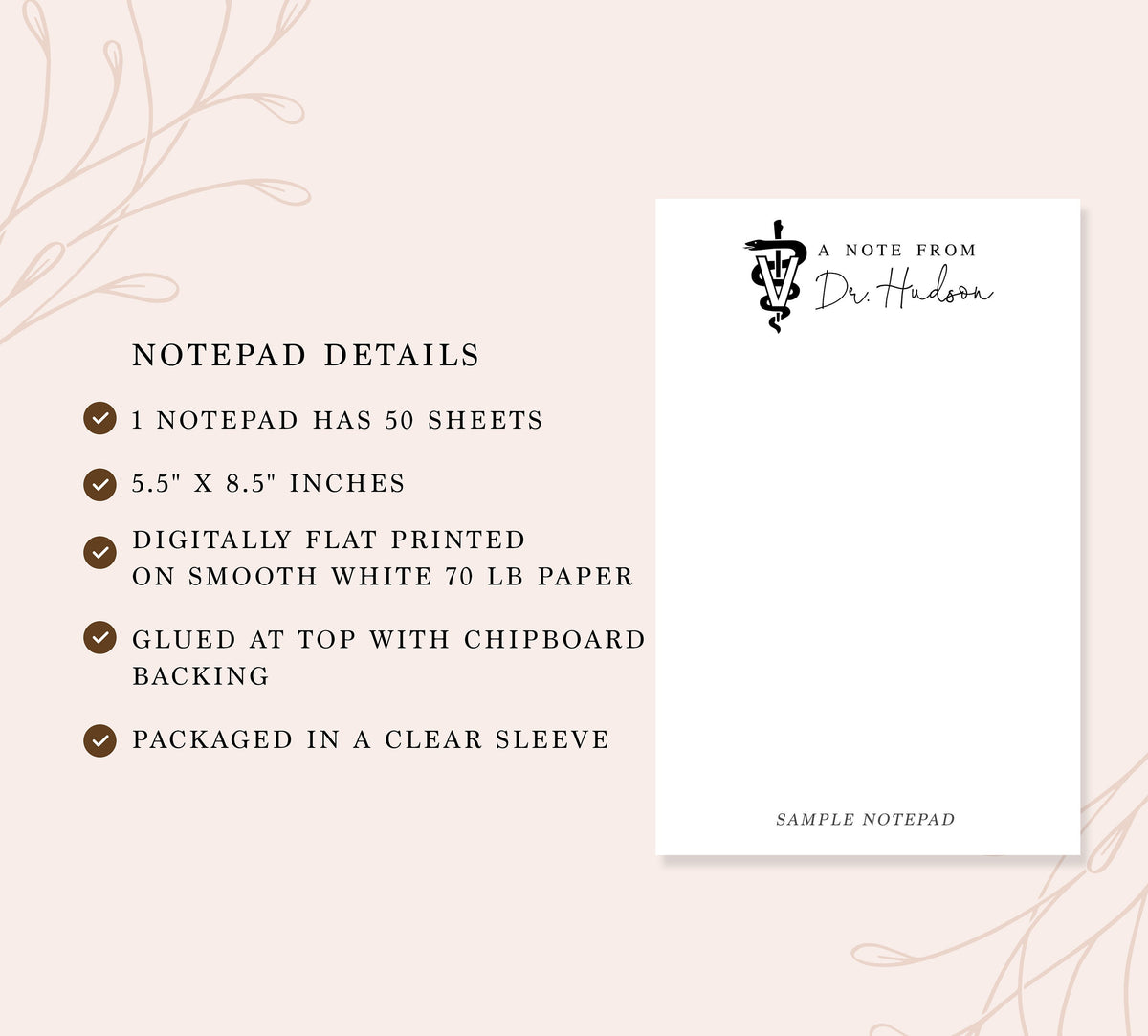 Personalized Stationery for Dentist, Custom Dental Office Stationery Writing Pad, Gift for Dentist, Notepad Stationery Under 25