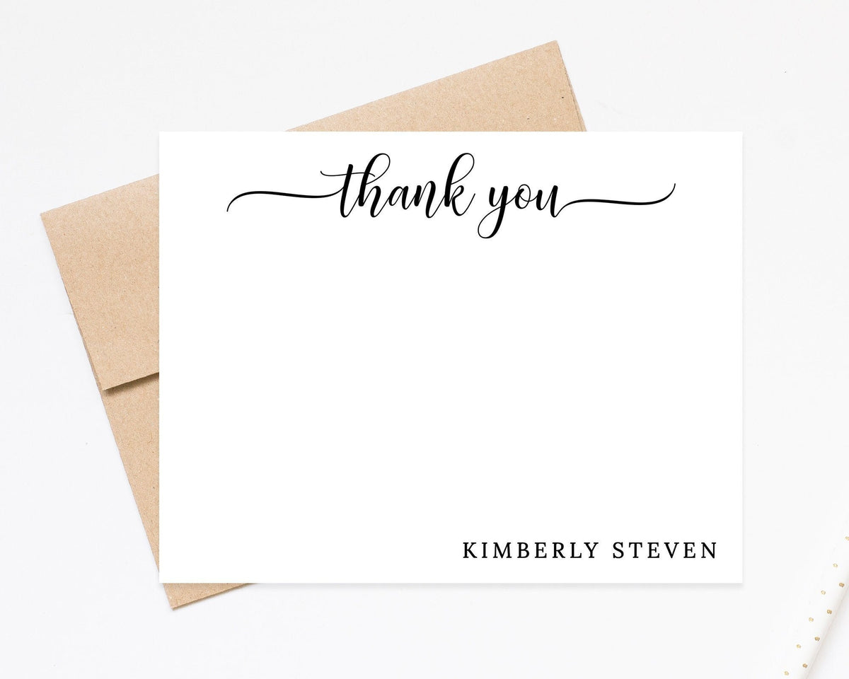 Thank You Personalized Stationery Gift Set, Stationary Flat Cards with Envelopes, Personalized Stationary Notes, Thank You Note Cards