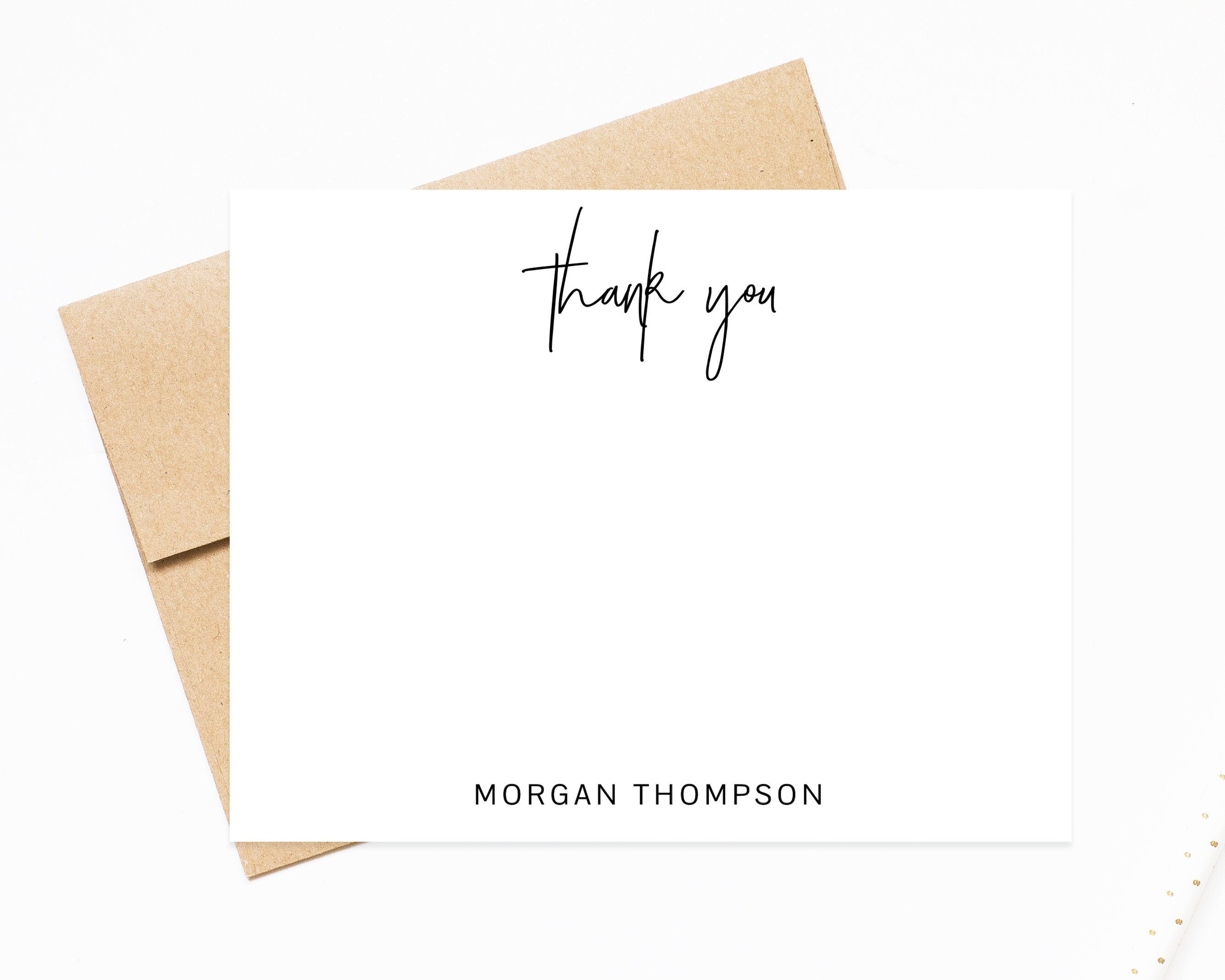 Personalized Stationary, Simple Thank You Card For Wedding, Modern Greetings Note Card for Event, Thank you Stationery Cards with Envelopes