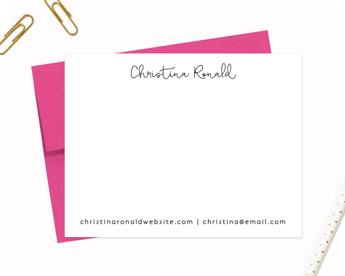 Personalized Business Notecards, Personalized Stationery Flat Card Set, Flat Notecards, Personalized Card Set Flat Note Cards and Envelopes