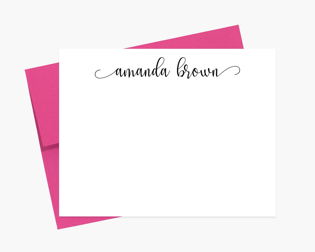 Personalized Calligraphy Stationary, Custom Thank you Note Card with Envelopes, Personalized Stationery Set, Personalized Birthday Gift